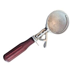 Ice Cream Scoop by Peerless 8.75-in Metal Red Wood Handle Working Vintage 1950s